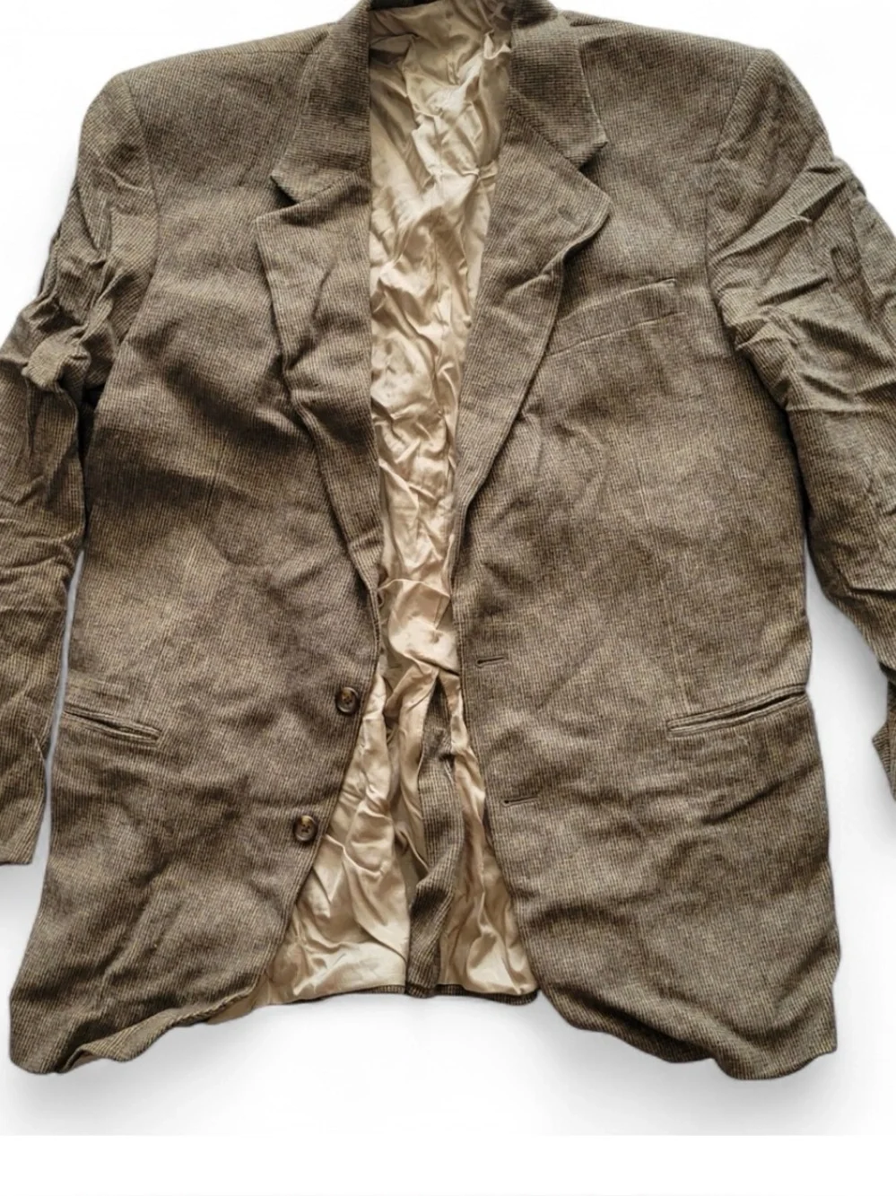 Men's Tweed Sport Coat with Cream Satin Lining